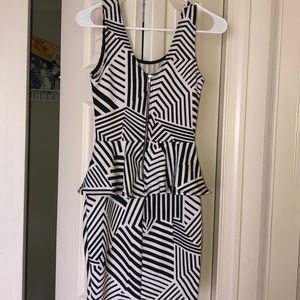 Black and white striped dress